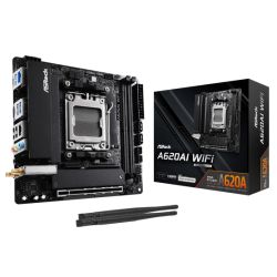 Asrock A620AI WIFI, AMD A620A, AM5, Mini ITX, 2 DDR5, HDMI, Wi-Fi 6E, 2.5G & GB LAN, 2x M.2 Asrock A620AI WIFI, AMD A620A, AM5, Mini ITX, 2 DDR5, HDMI, Wi-Fi 6E, 2.5G & GB LAN, 2x M.2